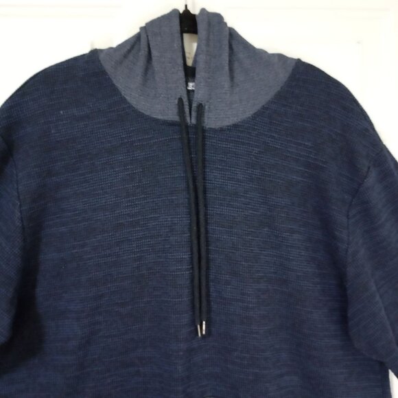 Elwood Sweatshirt Size XL Mens Hoodie Navy & Gray Short Sleeve  Oversized - Picture 3 of 7